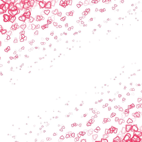 Rasgele doğrusal kalpler düşüyor. Farklı kırmızı arka plan duymak