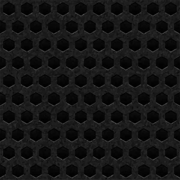 Carbon hexagon dark textured background. Seamless pattern of dir — Stock Vector