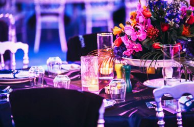 Gala 'da çiçek tasarımı ya da düğün kutlaması