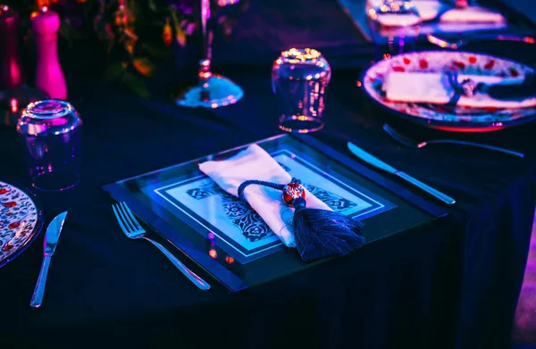 Elegantly Decorated Wedding Table Set — Stock Photo, Image