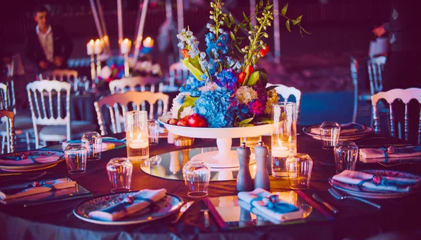 Elegante Bloemdecoratie Voor Viering Bruiloft Evenement Verjaardagsfeest — Stockfoto