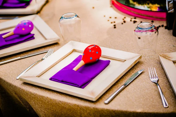 Elegantly Decorated Wedding Table Set — Stock Photo, Image