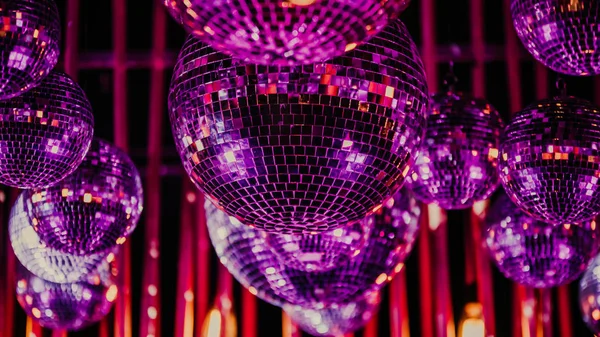 Mirror Disco Ball Reflecting Colorful Lights — Stock Photo, Image