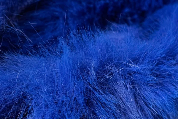 Синий мех крупным планом, фон или текстура — стоковое фото
