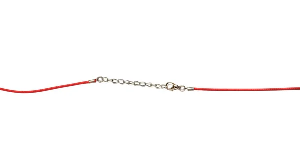 Красная цепь для кулон изолирован на белом фоне — стоковое фото