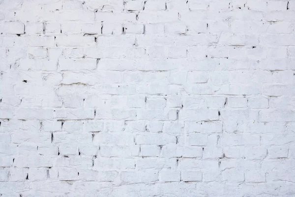 Mattone Muro Dipinto Bianco Primo Piano Sfondo Texture — Foto Stock