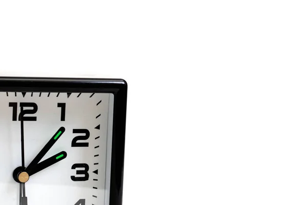 Ρολόι Βέλη Στις Ώρα Απομονώνονται Λευκό Φόντο Αντίγραφο Χώρο — Φωτογραφία Αρχείου