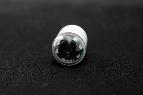 Capsule Met Camera Voor Capsuleendoscopie Zwarte Achtergrond Close — Stockfoto