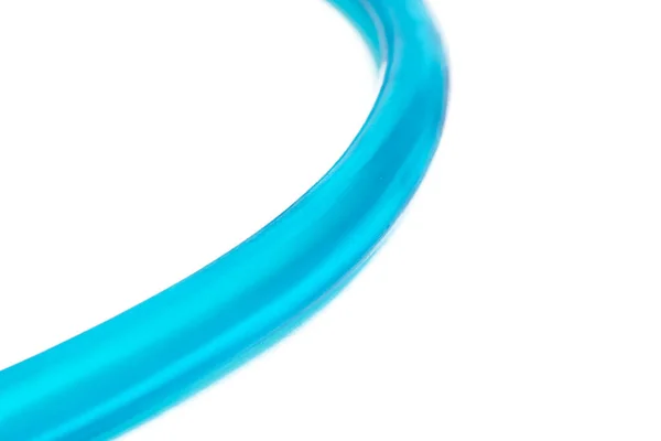 Синяя Пластиковая Трубка Белом Фоне — стоковое фото