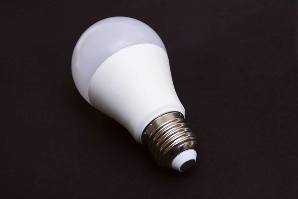 Fluorescent Light Bulb Base Black Background Close — Stock Photo, Image