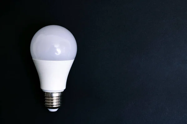 White Light Bulb Word Idea Gray Background Copy Space — Stock Photo, Image