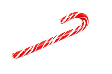 Beyaz arka planda izole edilmiş kırmızı Noel şekeri