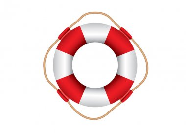 Kırmızı ve beyaz lifebuoy vektör çizim