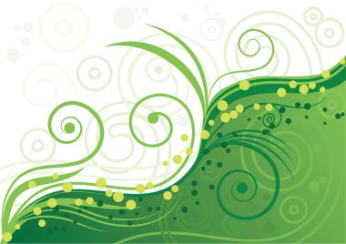 Yeşil arka plan ile spiral ve
