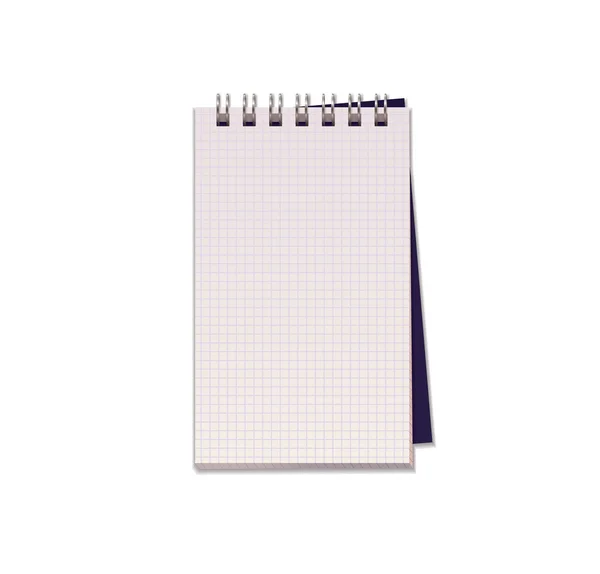 从带有阴影的白色背景上孤立块方形纸空白笔记本现实向量插图 — 图库矢量图片#