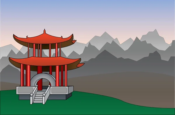 Китайські пагоди фон Векторні ілюстрації — стоковий вектор