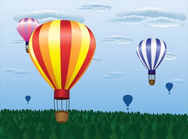 uçan farklı sıcak hava balonları