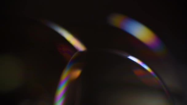 Mýdlové Bubliny Barvy Celého Spektra Jsou Smíchány Povrchu Bublin Makro — Stock video