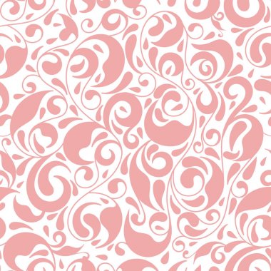 Pembe ve beyaz yaprak seamless modeli. Süs. Çiçek desenli. Paisley öğeleri. Geleneksel, Arapça, Türkçe, Hint motifleri. Büyük kumaş ve Tekstil için duvar kağıdı, ambalaj veya herhangi istenen fikir.