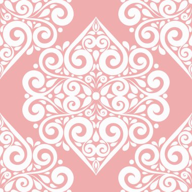 Beyaz ve pembe süs seamless modeli. Lüks süsleme. Beyaz ve pembe süs seamless modeli. Lüks süsleme.