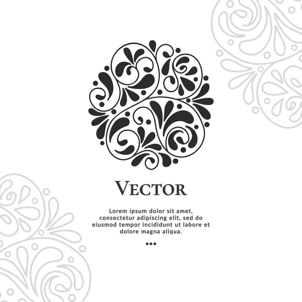 Bellissimo ornamento cerchio astratto nero. Pattern.Elegante, elementi classici. Illustrazione decorativa vettoriale . — Vettoriale Stock