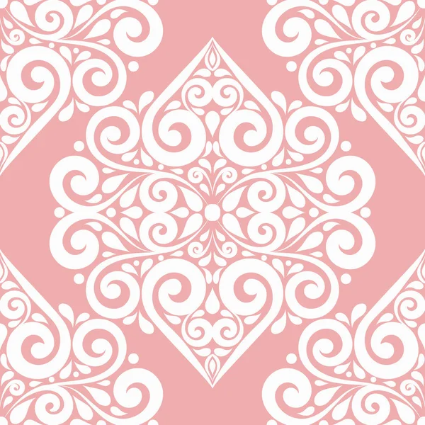白とピンクの装飾用のシームレスなパターン。高級飾り。白とピンクの装飾用のシームレスなパターン。高級髪飾り. — ストックベクタ
