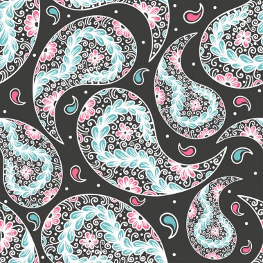 Paisley seamless modeli. Süsleme illüstrasyon. Vektör lüks öğeleri. Vintage. Geleneksel, Arapça, Türkçe, Hint motifleri. Büyük kumaş ve Tekstil için duvar kağıdı, ambalaj veya herhangi istenen fikir.