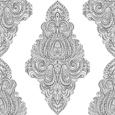 Siyah ve beyaz süs seamless modeli. Vintage, desenli öğeleri. Süs. Geleneksel, etnik, Türkçe, Hint motifleri. Büyük kumaş ve Tekstil için duvar kağıdı, ambalaj veya herhangi istenen fikir. 
