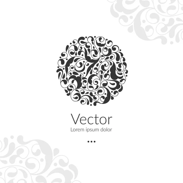 Vackra svarta cirkeln ornament detaljerad illustration. — Stock vektor