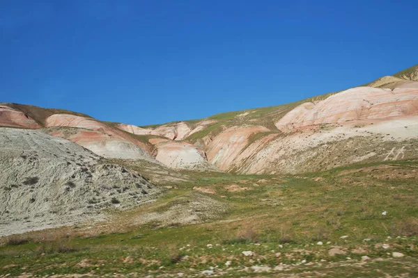 Güzel Çizgili Kırmızı Dağ Manzarası Xizi Azerbaycan Daki Kızıl Dağlar — Stok fotoğraf