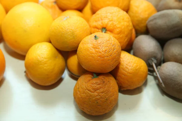 Reife Mandarine Zitrusfrüchte Isolierte Mandarine Mandarine Orange Auf Weißem Hintergrund — Stockfoto