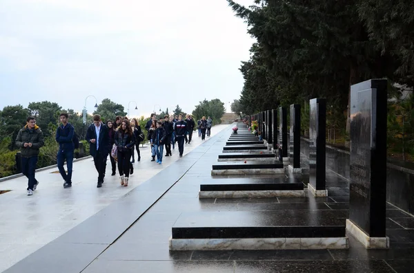 Azerbaiyán Bakú 2014 Gente Los Turistas Que Visitan Callejón Los — Foto de Stock