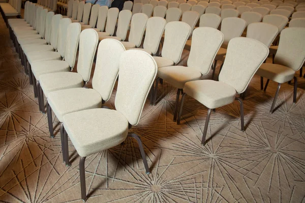 White Chairs Conference Room Just Business Meeting Takes Place White — Stock Photo, Image