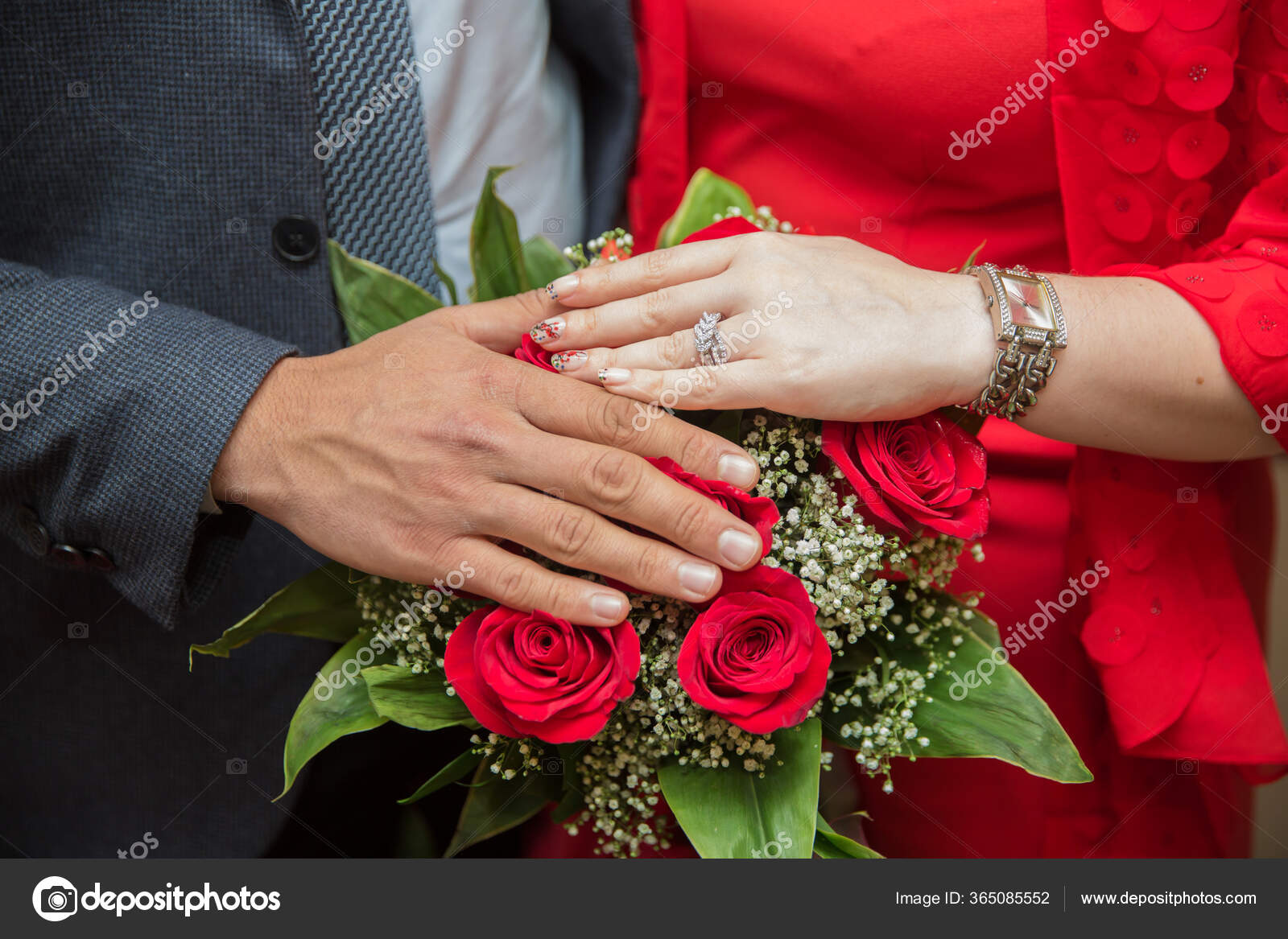 The girl and the boy hold the ring in their hands. love story Stock Photo -  Alamy