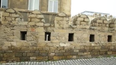 Bakıda Icheri Sarayı. Azerbaycan. Eski kale, Bakü eski şehir giriş kapısı. Bakü, Azerbaycan. Bakü'deki eski şehir duvarlarının. Icheri Şirvanşahlar Sarayı bir Unesco Dünya Mirası olduğunu
