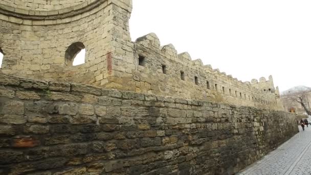 Icheri Sheher Baku Azerbajdzjan Utfärda Utegångsförbud För Den Gamla Fästningen — Stockvideo