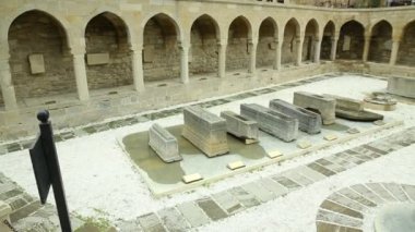 Bakıda Icheri Sarayı. Azerbaycan. Eski kale, Bakü eski şehir giriş kapısı. Bakü, Azerbaycan. Bakü'deki eski şehir duvarlarının. Icheri Şirvanşahlar Sarayı bir Unesco Dünya Mirası olduğunu