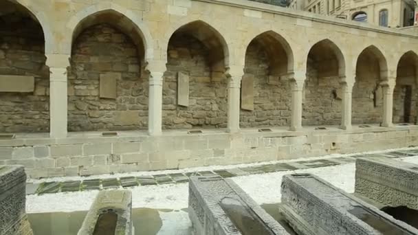 Arcades Religieuze Begraafplaats Oude Stad Icheri Sheher Unesco World Heritage — Stockvideo