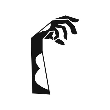 Zombi yeşil el simgesi, basit tarzı