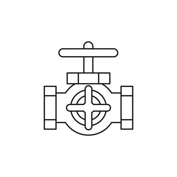 Tuyau avec icône de soupapes, style contour — Image vectorielle