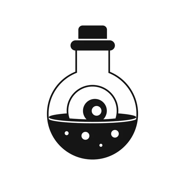 Bottle with potion and eye icon, simple style — Stock Vector