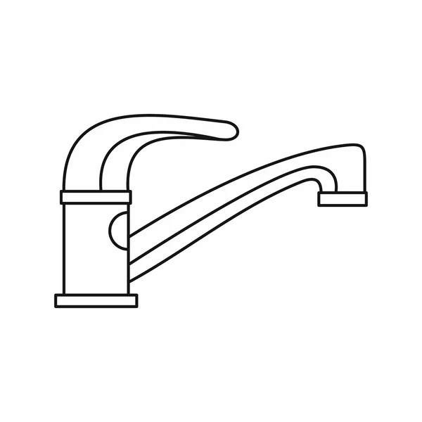 Water tap icon in outline style — Stock Vector