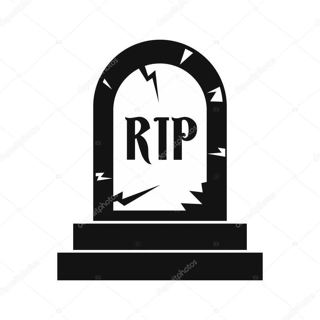 Tombstone icon in simple style