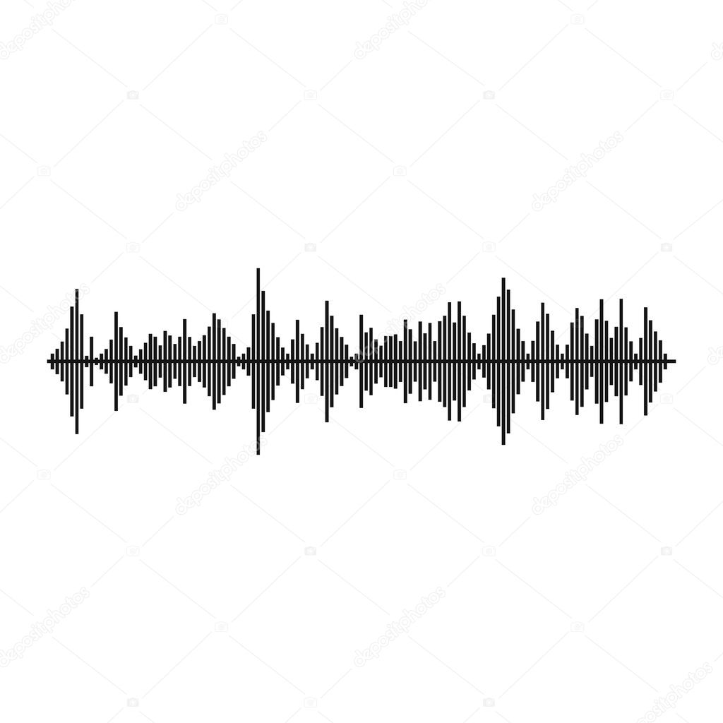 Musical pulse icon, simple style