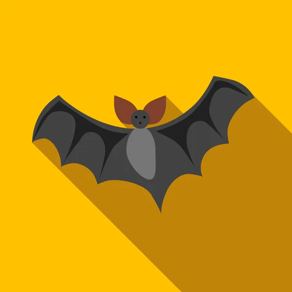 Flyg av en bat ikon, platt stil — Stock vektor