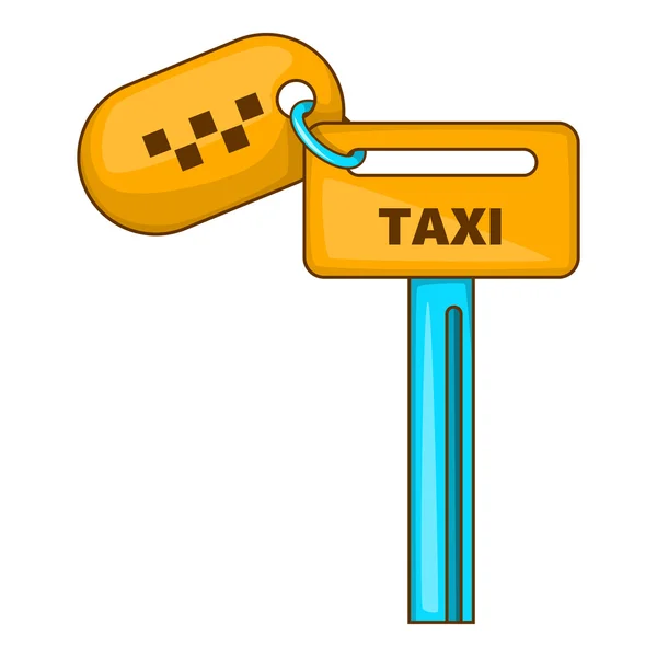 Ключи к иконке такси, мультяшный стиль — стоковый вектор