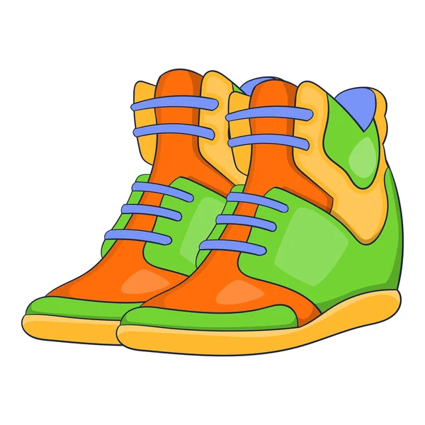 Womens autumn sneakers icon, cartoon style — Stock Vector