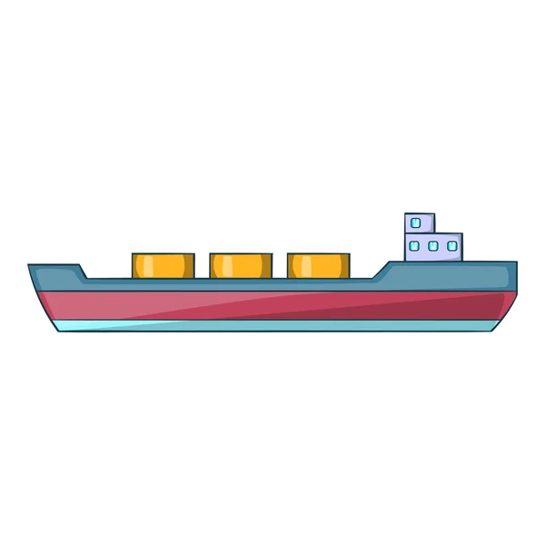 Ship carries cargo icon, cartoon style — Stock Vector