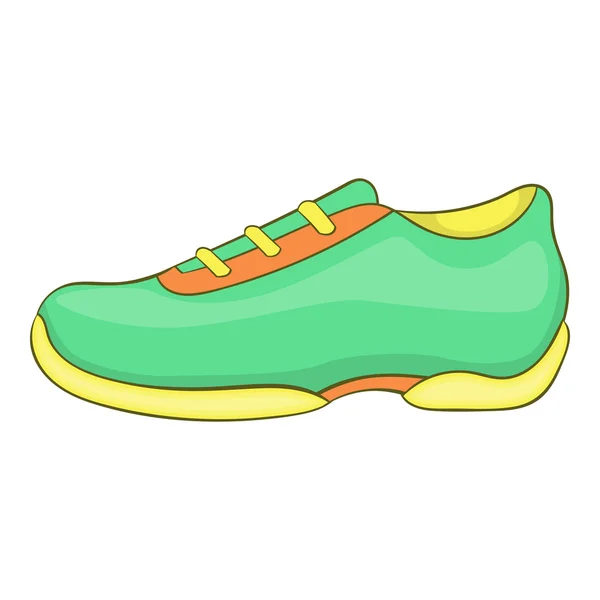 Icono de zapatillas verdes, estilo dibujos animados — Vector de stock