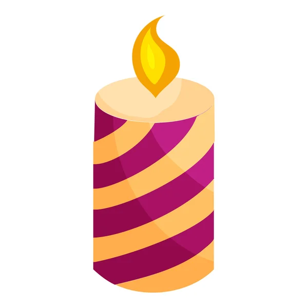 Icona di candela festiva, stile cartone animato — Vettoriale Stock